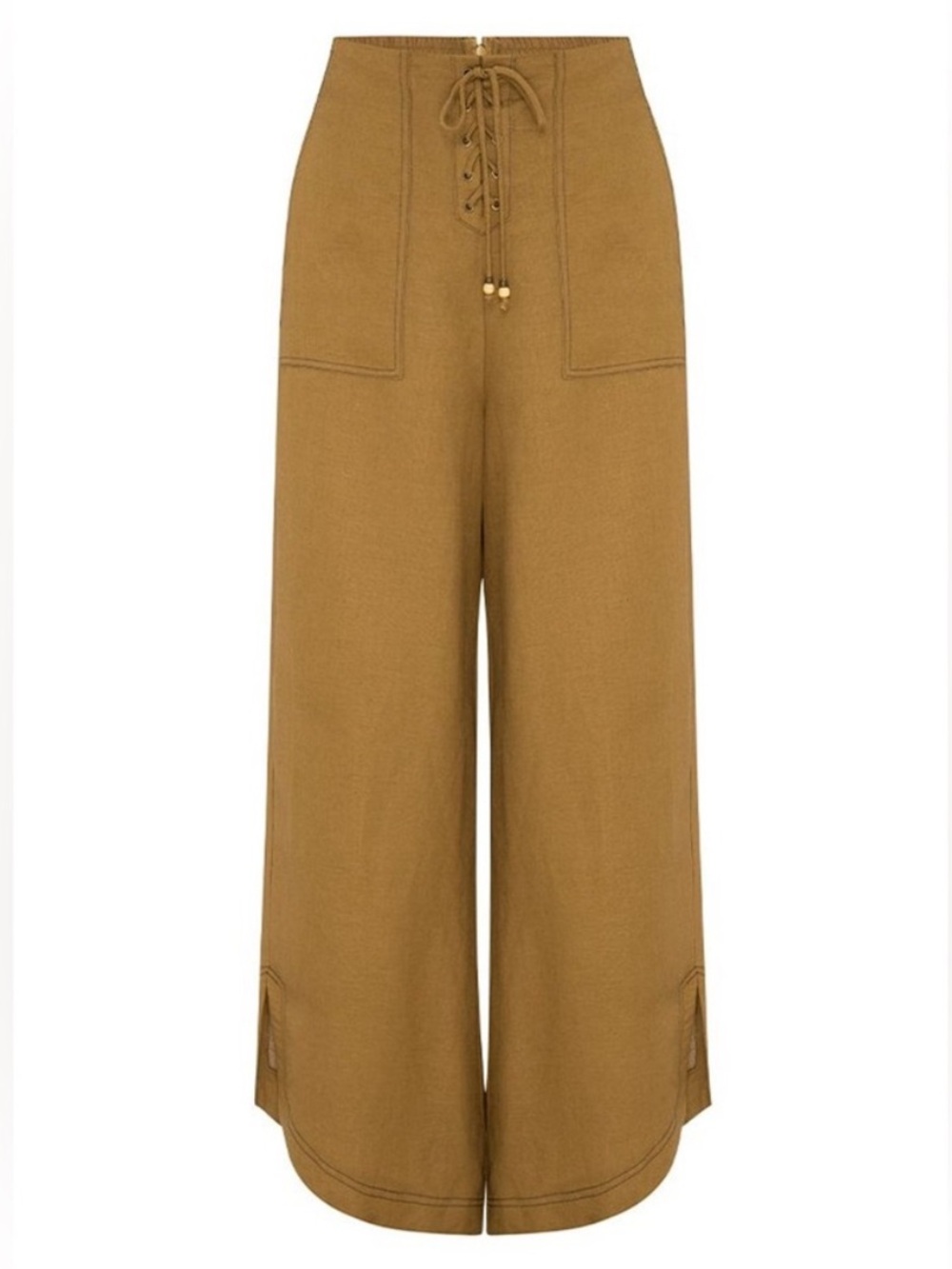 KIVARI Celito Wide Leg linen pants in Khaki